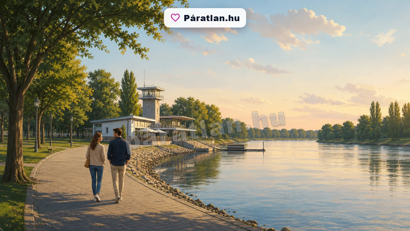 Ada városi hangulat egy sétáló párral